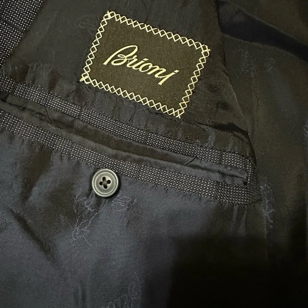 Brioni Blue Windowpane Jacket